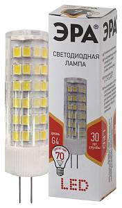 Лампочка светодиодная ЭРА STD LED JC-7W-220V-CER-827-G4 G4 7Вт керамика капсула теплый белый свет