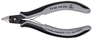 Бокорезы прецизионные ESD, острая головка, 125 мм, 2-комп антистатические ручки KNIPEX